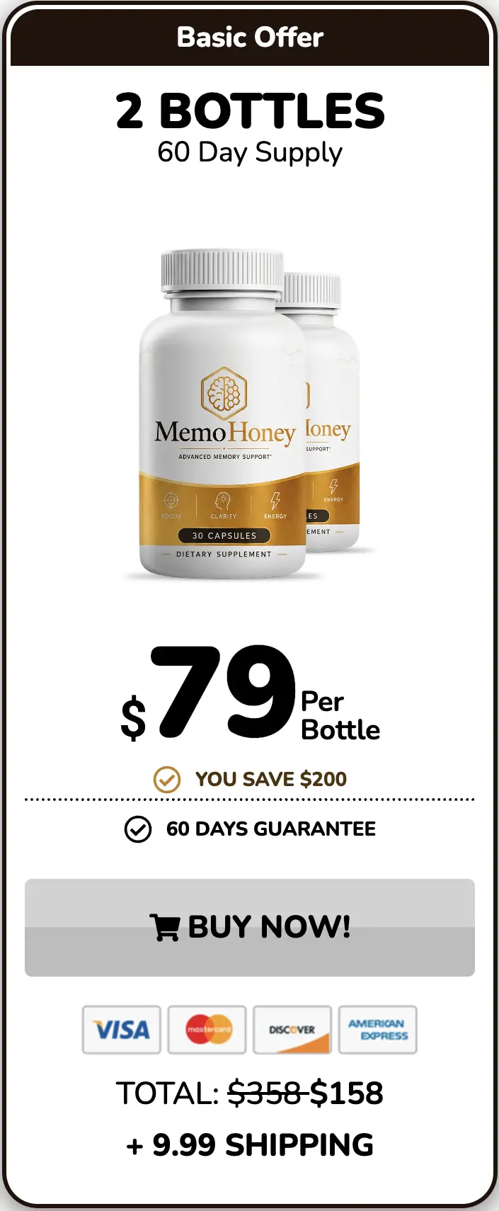MemoHoney Buy One Bottle