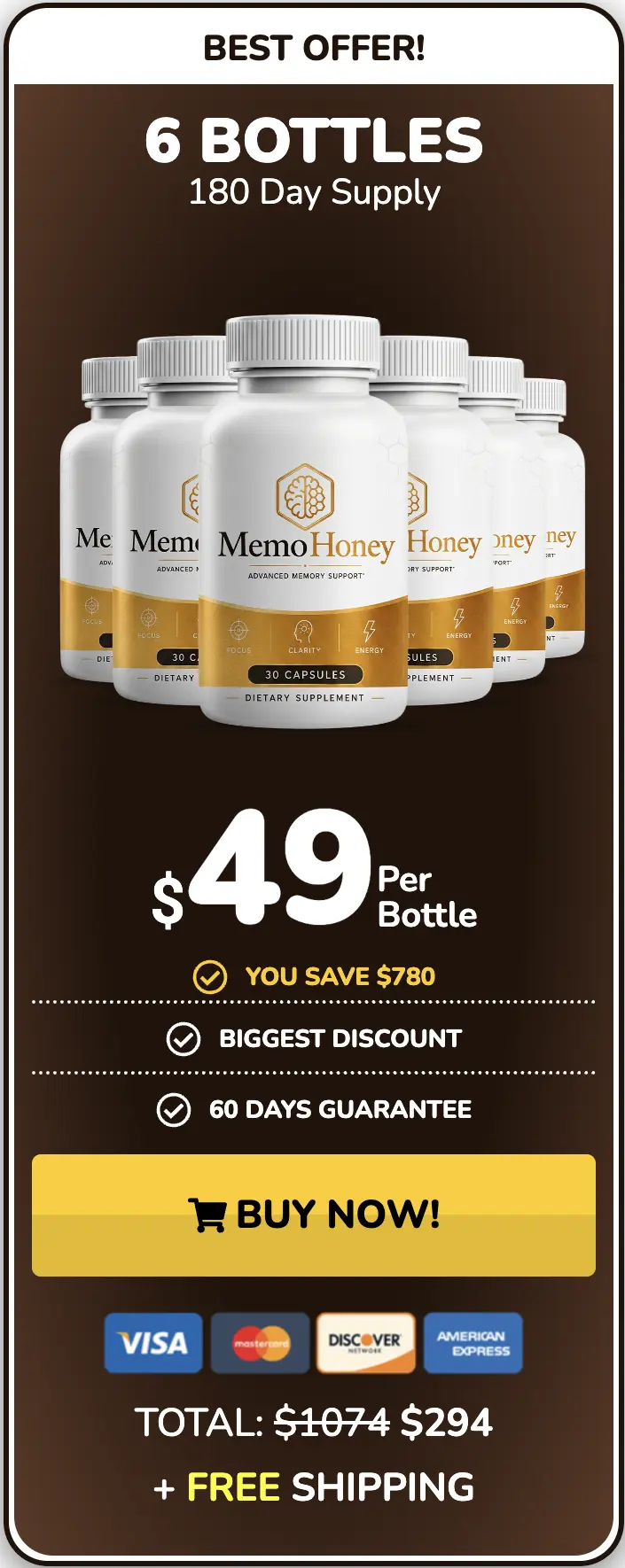MemoHoney Buy Six Bottles